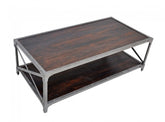 Angle Industrial French Coffee Table Chocolate 135x70cm